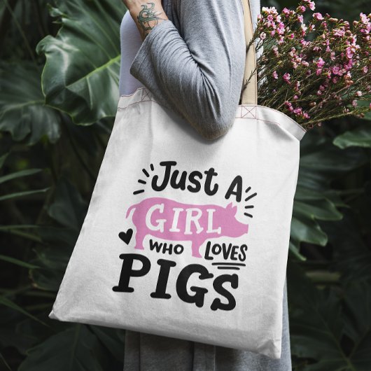 "Gewoon een meisje dat van varkens houdt" grappig  Tote Bag