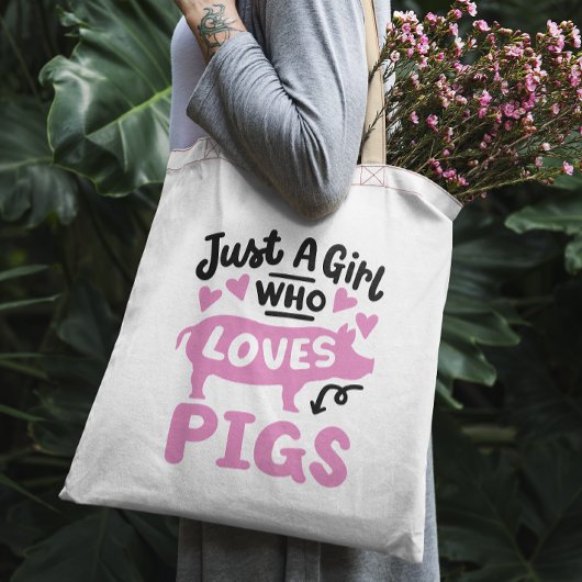 "Gewoon een meisje dat van varkens houdt" grappig  Tote Bag