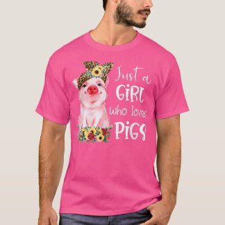 Gewoon een meisje dat van varkens houdt met een lu t-shirt