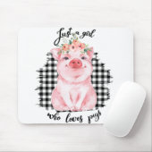 Gewoon een meisje dat van varkens houdt muismat (Met muis)