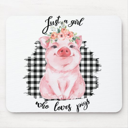 Gewoon een meisje dat van varkens houdt muismat (Voorkant)