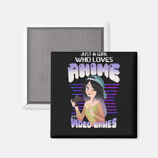 gewoon een meisje dat van videogames en anime houd magneet (Voorkant / Achterkant)