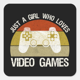 Gewoon Een Meisje Dat Van Videogames Houdt Vierkante Sticker