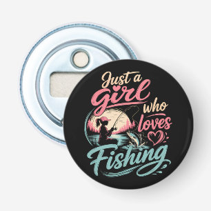 Gewoon Een Meisje Dat Van Vissen Houdt Button Flesopener