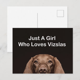 Gewoon een meisje dat van Vizslas houdt Briefkaart