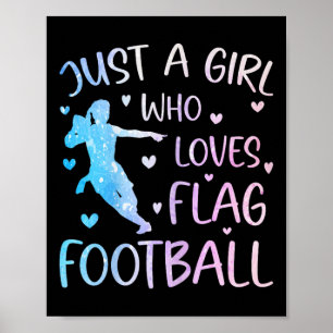 Gewoon een meisje dat van vlaggenvoetbal houdt, gr poster