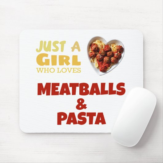 Gewoon een meisje dat van vleesballen houdt muismat (Met muis)