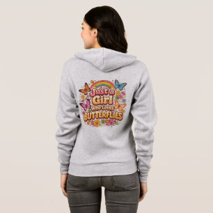 Gewoon een meisje dat van vlinders houdt – Schatti Hoodie