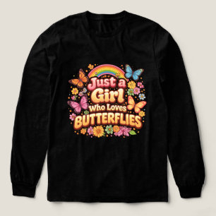 Gewoon een meisje dat van vlinders houdt – Schatti Tri-Blend Shirt