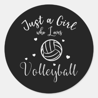 Gewoon een meisje dat van volleybal houdt ronde sticker