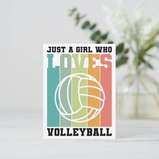 Gewoon een meisje dat van Volleyball houdt Briefkaart (Staand voorkant)