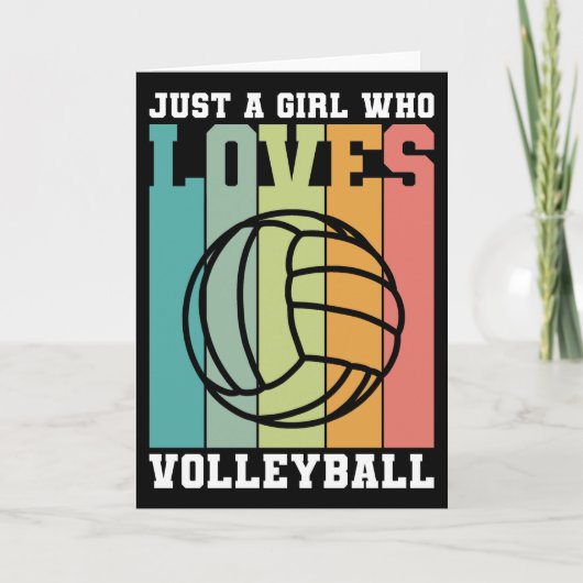 Gewoon een meisje dat van Volleyball houdt Kaart (Voorkant)