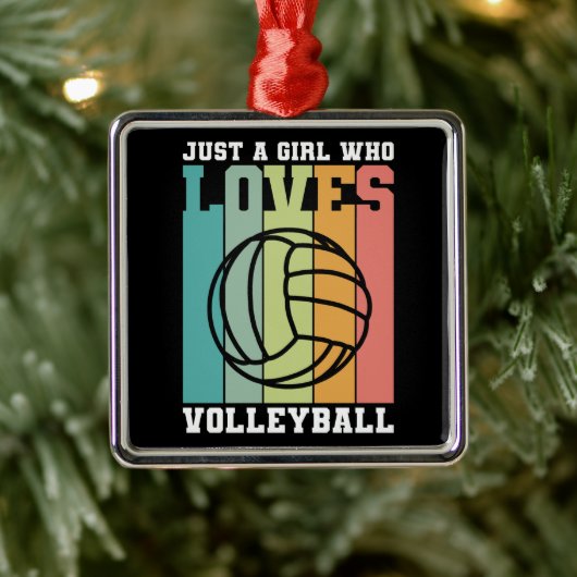 Gewoon een meisje dat van Volleyball houdt Metalen Ornament (Boom)