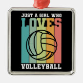 Gewoon een meisje dat van Volleyball houdt Metalen Ornament (Voorkant)