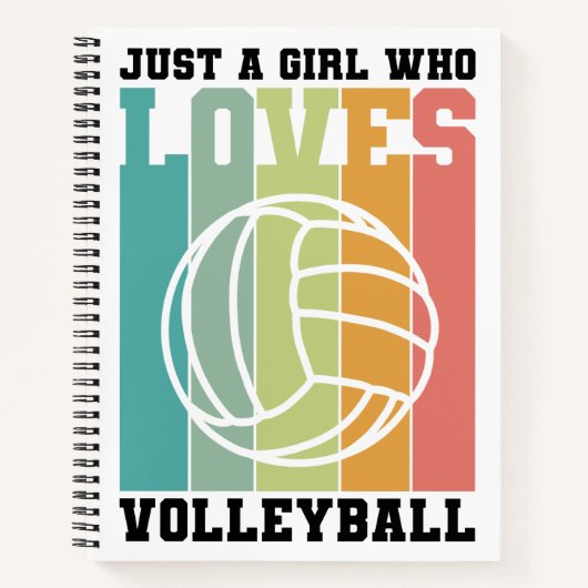 Gewoon een meisje dat van Volleyball houdt Notitieboek (Voorkant)
