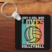 Gewoon een meisje dat van Volleyball houdt Sleutelhanger (Voorkant)