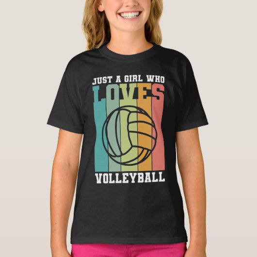 Gewoon een meisje dat van Volleyball houdt T-shirt (Voorkant)