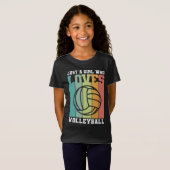 Gewoon een meisje dat van Volleyball houdt T-shirt (Voorkant volledig)