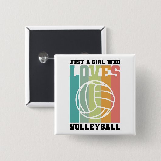 Gewoon een meisje dat van Volleyball houdt Vierkante Button 5,1 Cm (Voorkant /achterkant)