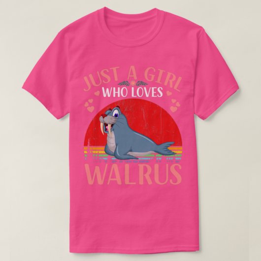 Gewoon een meisje dat van Walrussen houdt, die Wal T-shirt (Design voorkant)
