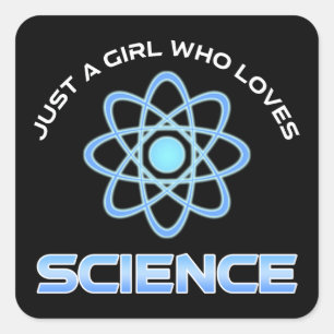 Gewoon Een Meisje Dat Van Wetenschap Houdt Vierkante Sticker