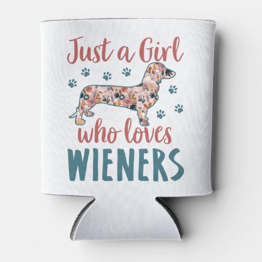 Gewoon een meisje dat van Wieners Dachshund Lover  Blikjeskoeler (Voorkant)