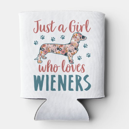 Gewoon een meisje dat van Wieners Dachshund Lover  Blikjeskoeler (Achterkant)