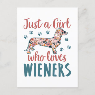 Gewoon een meisje dat van Wieners Dachshund Lover  Briefkaart