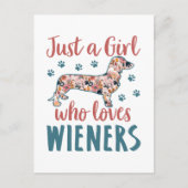 Gewoon een meisje dat van Wieners Dachshund Lover  Briefkaart (Voorkant)