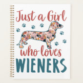 Gewoon een meisje dat van Wieners Dachshund Lover Planner (Voorkant)