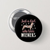 Gewoon een meisje dat van Wieners houdt Ronde Button 5,7 Cm (Voorkant /achterkant)