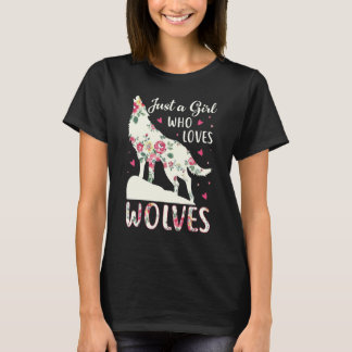 Gewoon een meisje dat van Wolven houdt, Cute Wolf T-shirt