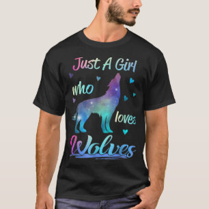 Gewoon een meisje dat van wolven houdt dier t-shirt