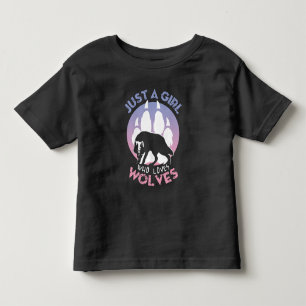 Gewoon een meisje dat van Wolven houdt Kinder Shirts