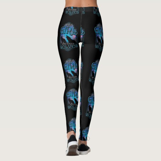 Gewoon een meisje dat van wolven houdt leggings (Achterkant)