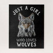 Gewoon een meisje dat van wolven houdt legpuzzel (Verticaal)