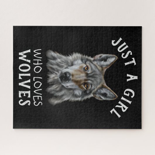 Gewoon een meisje dat van wolven houdt legpuzzel (Horizontaal)