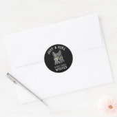 Gewoon een meisje dat van wolven houdt ronde sticker (Envelop)