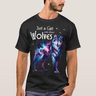 Gewoon een meisje dat van wolven meisjes vrouwen t t-shirt