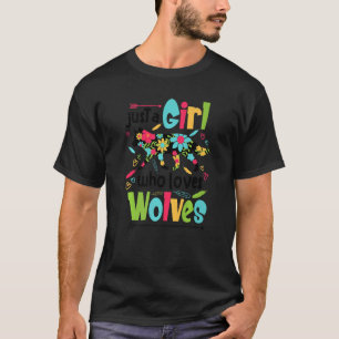 Gewoon een meisje dat van Wolven Wolf Doglike Outf T-shirt
