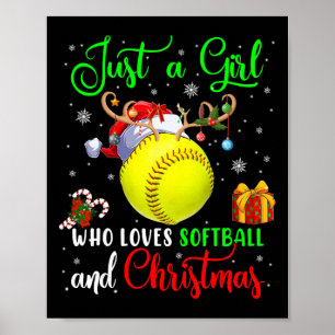 Gewoon een meisje dat van zachte en Kerstman houdt Poster