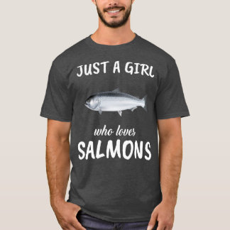 Gewoon een meisje dat van zalmen houdt t-shirt