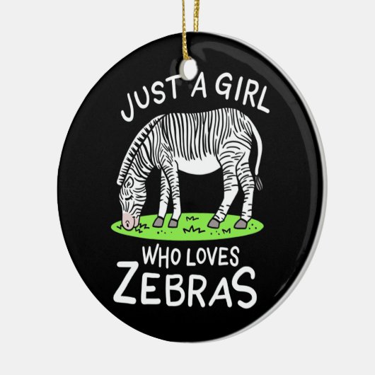 Gewoon een meisje dat van Zebras houdt Keramisch Ornament (Links)