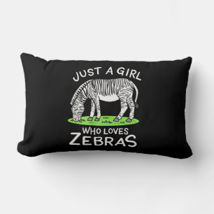 Gewoon een meisje dat van Zebras houdt Kussen