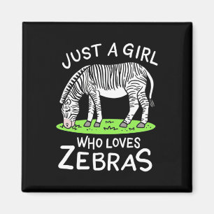 Gewoon een meisje dat van Zebras houdt Magneet