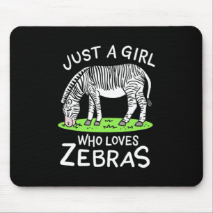 Gewoon een meisje dat van Zebras houdt Muismat