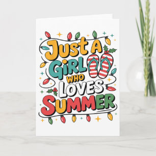 Gewoon Een Meisje Dat Van Zomerstemming Houdt Zome Kaart