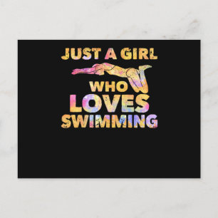 Gewoon een meisje dat van zwemmen houdt... grappig briefkaart