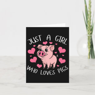 Gewoon een meisje dat varkens roze hart kinderen m kaart