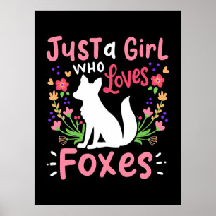 Gewoon Een Meisje Dat Vossen En Bloem Leuk Vindt Poster